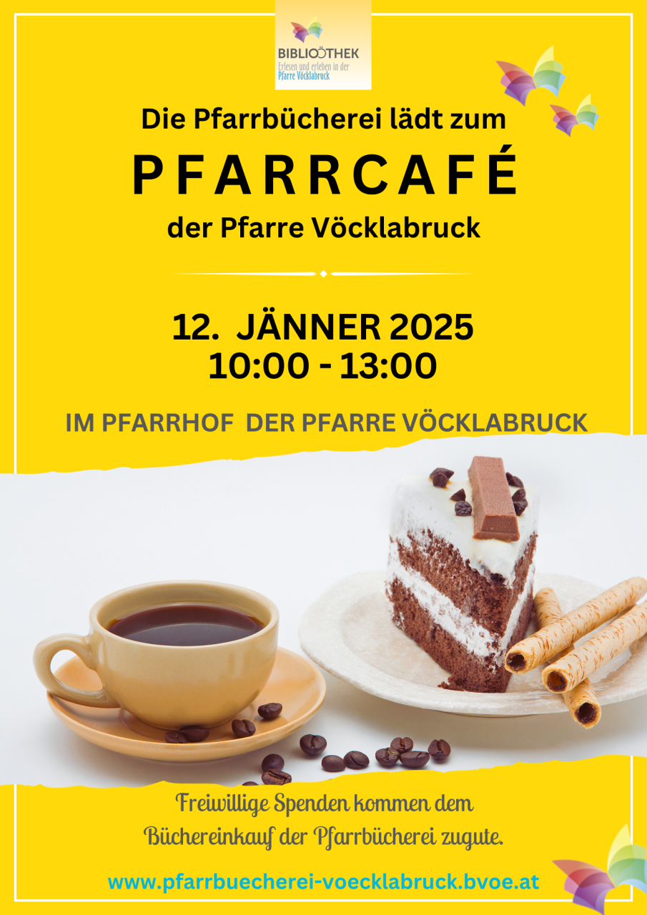 Pfarrkaffee, Pfarrcafé, Pfarrbücherei Vöcklabruck, Bibliothek Pfarre Vöcklabruck