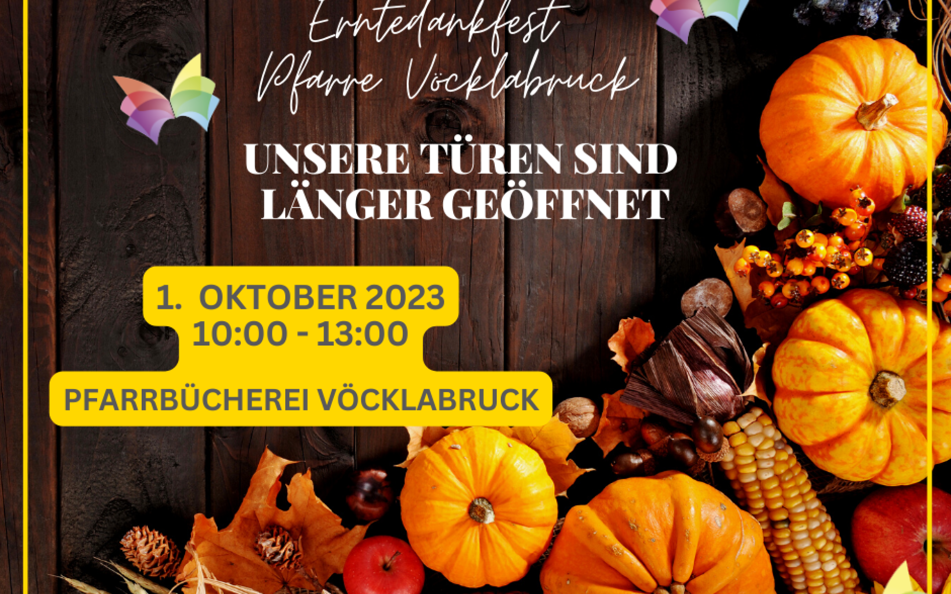 Tag der offenen Tür, Erntedankfest, Pfarrbücherei Vöcklabruck, Bibliothek